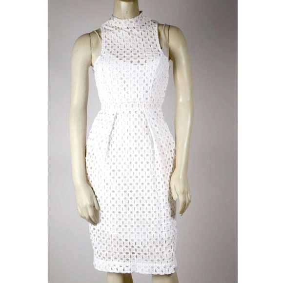 NICHOLAS Mock Neck Sleeveless Pencil Dress - Picture 4 of 14